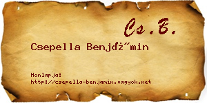 Csepella Benjámin névjegykártya